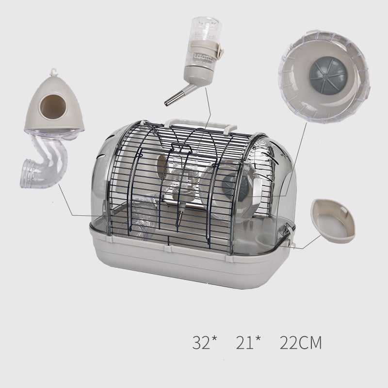 Cage transparente de luxe pour hamster avec base transparente