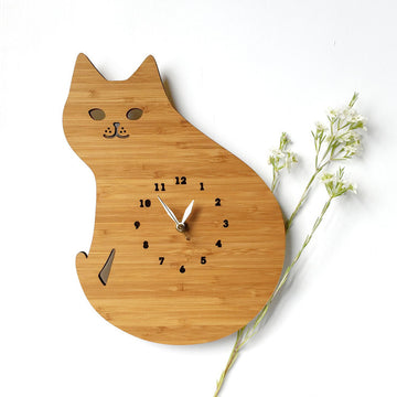 Horloge murale – Chat & Hibou design | Décoration moderne pour chambre d’enfant ou salon
