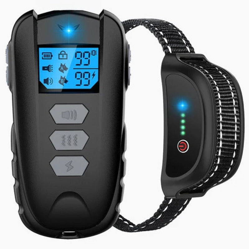 Electric Dog Training Collar with Remote Control Sound and Vibration shocks Rechargeable Waterproof.